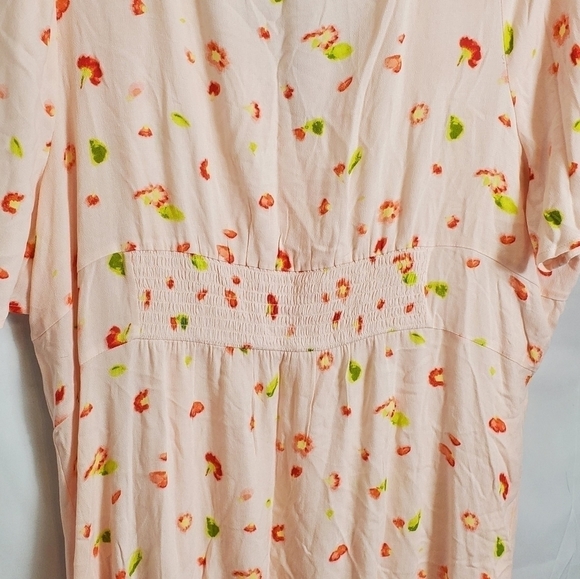 Bp Pink Apricot Floral A-Line Mini Dress in Plus Size 3x NWOT - Picture 8 of 8